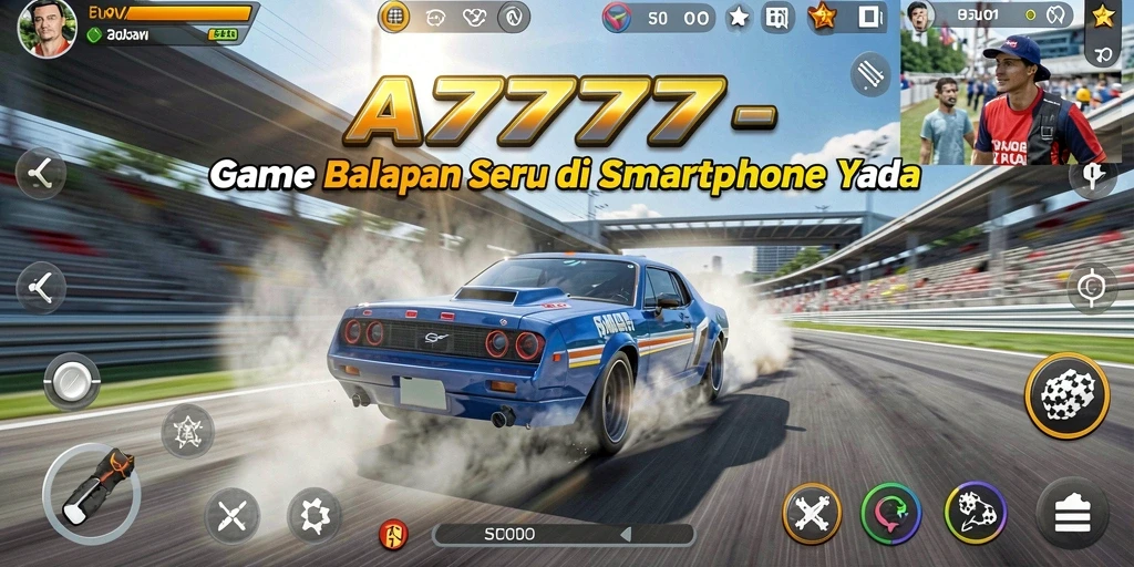 Gameplay balapan A7777 yang penuh aksi dan seru.