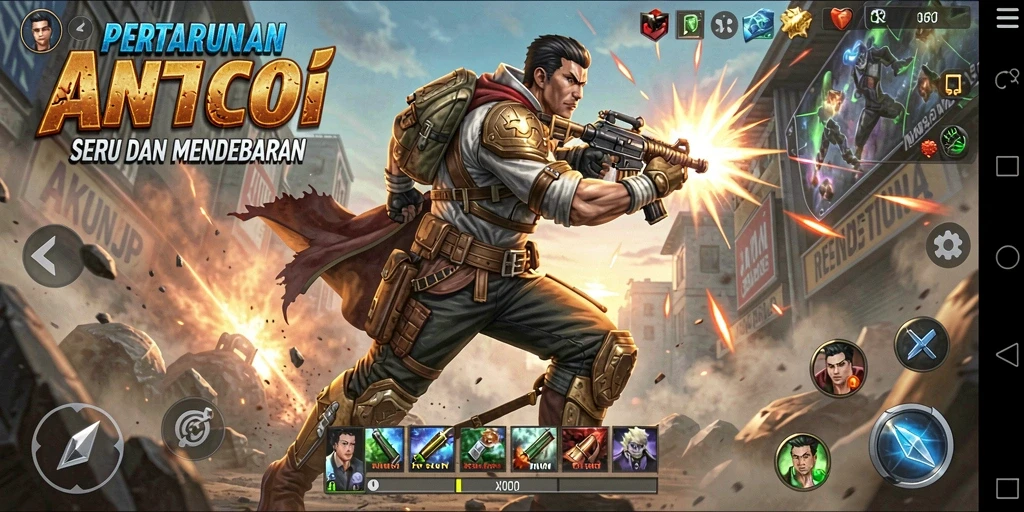 Tampilan aksi epik dari gameplay AKUNJP yang mendebarkan.