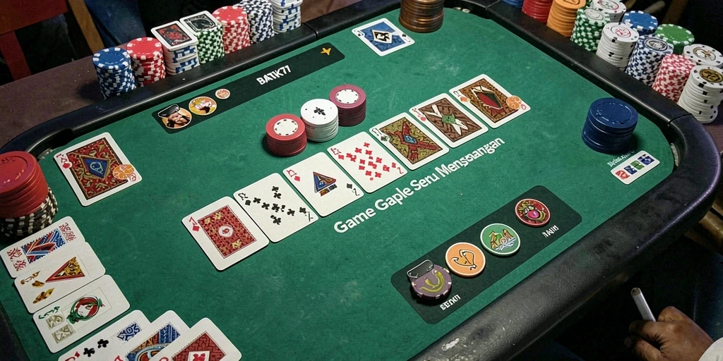 Tampilan gameplay seru dari BATIK77, permainan Gaple yang memikat.