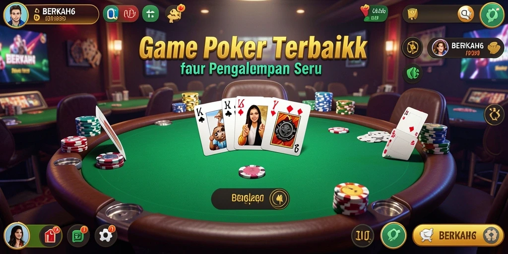 Tangkapan layar gameplay BERKAH6 dengan suasana poker yang mendebarkan.