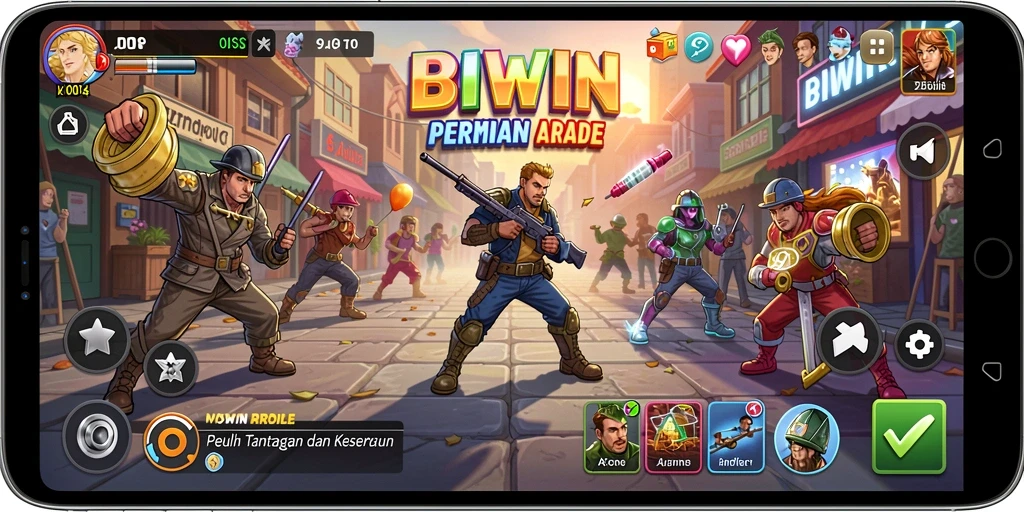 Tampilan gameplay BIWIN yang seru dan menantang dalam genre Arcade.