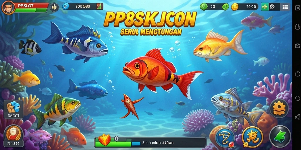 Tampilan gameplay seru dalam PP8SLOT yang menghadirkan aksi Tembak Ikan.