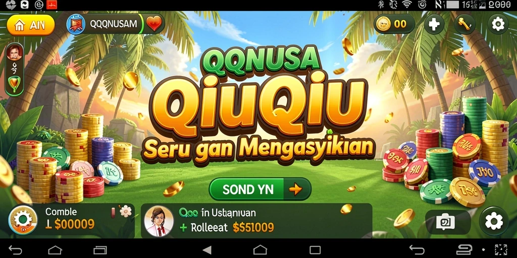 Screenshot gameplay QQNUSA menampilkan aksi seru permainan QiuQiu.