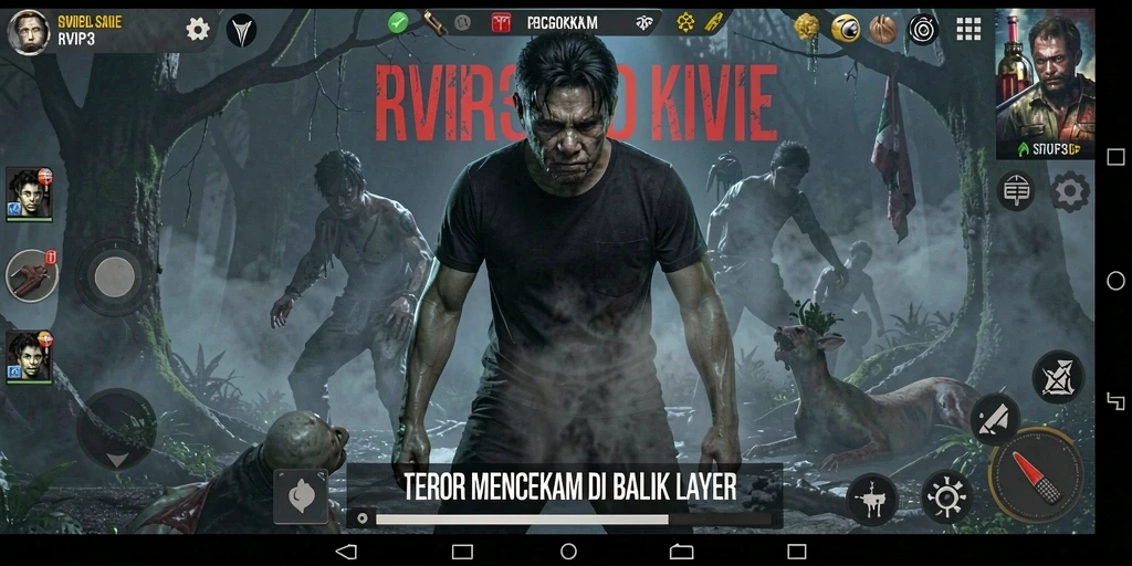 Tangkapan layar dari gameplay menakutkan di RVIP3 dengan suasana yang mencekam.