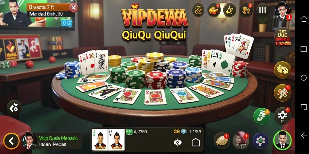 Tangkapan layar gameplay QiuQiu VIPDEWA yang seru.